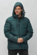 Оптом Куртка спортивная мужская с капюшоном темно-зеленого цвета 62190TZ в Екатеринбурге, фото 8