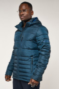 Оптом Куртка спортивная мужская с капюшоном темно-синего цвета 62220TS в Екатеринбурге, фото 10