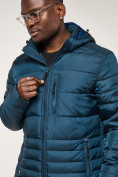 Оптом Куртка спортивная мужская с капюшоном темно-синего цвета 62220TS в Казани, фото 12
