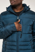 Оптом Куртка спортивная мужская с капюшоном темно-синего цвета 62220TS в Екатеринбурге, фото 13