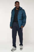 Оптом Куртка спортивная мужская с капюшоном темно-синего цвета 62220TS в Казани, фото 16