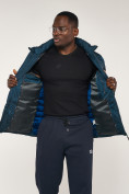 Оптом Куртка спортивная мужская с капюшоном темно-синего цвета 62220TS в Казани, фото 17