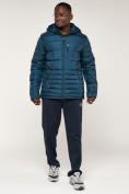Оптом Куртка спортивная мужская с капюшоном темно-синего цвета 62220TS в Казани, фото 18