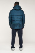 Оптом Куртка спортивная мужская с капюшоном темно-синего цвета 62220TS в Екатеринбурге, фото 4