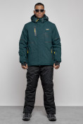 Оптом Горнолыжный костюм мужской зимний темно-зеленого цвета 6306TZ