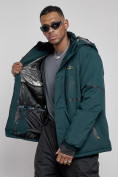 Оптом Горнолыжный костюм мужской зимний темно-зеленого цвета 6306TZ в Сочи, фото 14