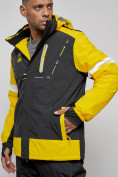 Оптом Горнолыжный костюм мужской зимний желтого цвета 6313J в Сочи, фото 10