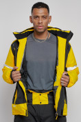 Оптом Горнолыжный костюм мужской зимний желтого цвета 6313J в Омске, фото 14