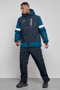 Оптом Горнолыжный костюм мужской зимний темно-синего цвета 6313TS, фото 2