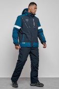 Оптом Горнолыжный костюм мужской зимний темно-синего цвета 6313TS, фото 3