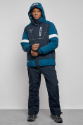 Оптом Горнолыжный костюм мужской зимний темно-синего цвета 6313TS, фото 5