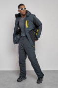 Оптом Горнолыжный костюм мужской зимний темно-серого цвета 6317TC в Сочи, фото 15