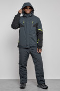 Оптом Горнолыжный костюм мужской зимний темно-серого цвета 6319TC в Сочи, фото 5