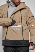 Оптом Горнолыжный костюм мужской зимний бежевого цвета 6320B в Сочи, фото 10