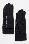 Оптом Спортивные перчатки демисезонные женские черного цвета 644Ch в Казани