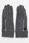 Оптом Спортивные перчатки демисезонные женские серого цвета 644Sr в Казани, фото 2