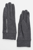 Оптом Спортивные перчатки демисезонные женские серого цвета 644Sr в Казани