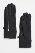 Оптом Спортивные перчатки демисезонные женские темно-серого цвета 644TC
