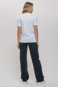Оптом Женские футболки с принтом белого цвета 65016Bl в Казани, фото 4
