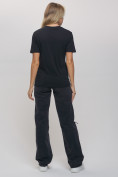 Оптом Женские футболки с принтом черного цвета 65016Ch в Казани, фото 3