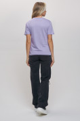 Оптом Женские футболки с принтом фиолетового цвета 65016F в Казани, фото 3