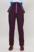 Оптом Полукомбинезон брюки горнолыжные темно-бордового цвета женские  66179Tb в Казани, фото 6