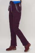 Оптом Полукомбинезон брюки горнолыжные темно-бордового цвета женские  66179Tb в Екатеринбурге, фото 7