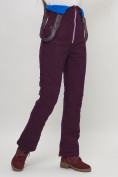 Оптом Полукомбинезон брюки горнолыжные темно-бордового цвета женские  66179Tb в Казани, фото 8
