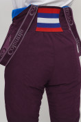 Оптом Полукомбинезон брюки горнолыжные темно-бордового цвета женские  66179Tb в Казани, фото 10