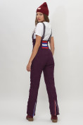 Оптом Полукомбинезон брюки горнолыжные темно-бордового цвета женские  66179Tb в Казани, фото 13