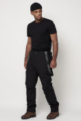 Оптом Полукомбинезон брюки горнолыжные мужские черного цвета 66211Ch в Казани, фото 10