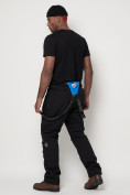 Оптом Полукомбинезон брюки горнолыжные мужские черного цвета 66211Ch в Казани, фото 17