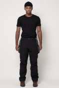 Оптом Полукомбинезон брюки горнолыжные мужские черного цвета 66211Ch в Екатеринбурге, фото 9