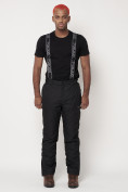 Оптом Полукомбинезон брюки горнолыжные мужские черного цвета 662123Ch в Екатеринбурге