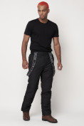 Оптом Полукомбинезон брюки горнолыжные мужские черного цвета 662123Ch в Екатеринбурге, фото 9