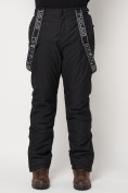 Оптом Полукомбинезон брюки горнолыжные мужские черного цвета 662123Ch в Казани, фото 15