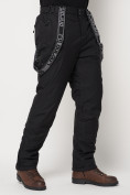 Оптом Полукомбинезон брюки горнолыжные мужские черного цвета 662123Ch в Казани, фото 16