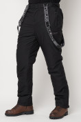 Оптом Полукомбинезон брюки горнолыжные мужские черного цвета 662123Ch в Казани, фото 17