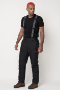 Оптом Полукомбинезон брюки горнолыжные мужские черного цвета 662123Ch в Екатеринбурге, фото 2