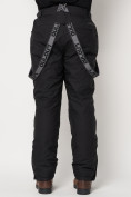 Оптом Полукомбинезон брюки горнолыжные мужские черного цвета 662123Ch в Казани, фото 19