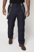 Оптом Полукомбинезон брюки горнолыжные мужские темно-синего цвета 662123TS в Казани, фото 12