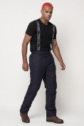 Оптом Полукомбинезон брюки горнолыжные мужские темно-синего цвета 662123TS в Казани, фото 3