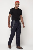 Оптом Полукомбинезон брюки горнолыжные мужские темно-синего цвета 662123TS в Казани, фото 7