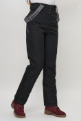 Оптом Полукомбинезон брюки горнолыжные женские черного цвета 66215Ch в Екатеринбурге, фото 7