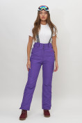 Оптом Полукомбинезон брюки горнолыжные женские фиолетового цвета 66215F в Казани