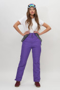 Оптом Полукомбинезон брюки горнолыжные женские фиолетового цвета 66215F в Екатеринбурге, фото 13