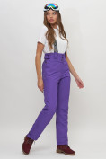 Оптом Полукомбинезон брюки горнолыжные женские фиолетового цвета 66215F в Екатеринбурге, фото 3
