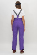 Оптом Полукомбинезон брюки горнолыжные женские фиолетового цвета 66215F в Казани, фото 4