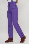 Оптом Полукомбинезон брюки горнолыжные женские фиолетового цвета 66215F в Казани, фото 7