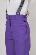 Оптом Полукомбинезон брюки горнолыжные женские фиолетового цвета 66215F в Казани, фото 9
